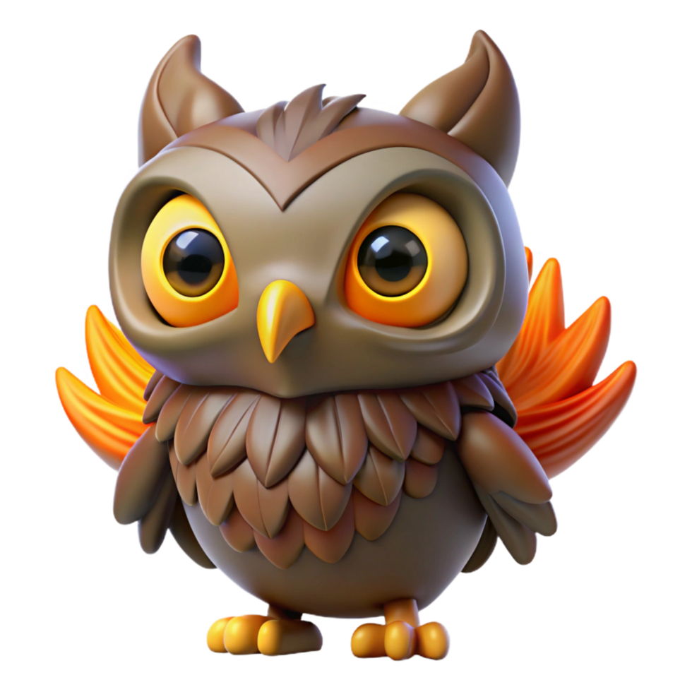 serene traditional Adorable 3D Owl Illustration professional png