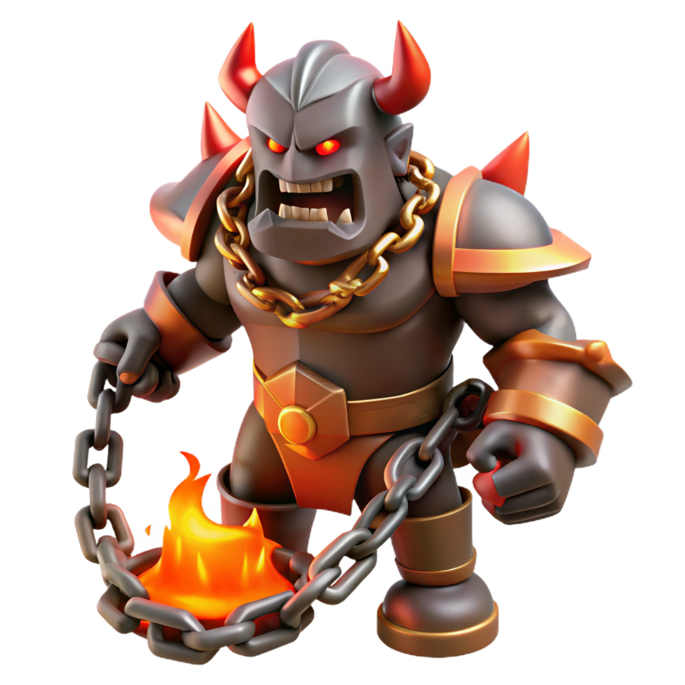 extraordinary abstract Fiery Demon 3D Render original png