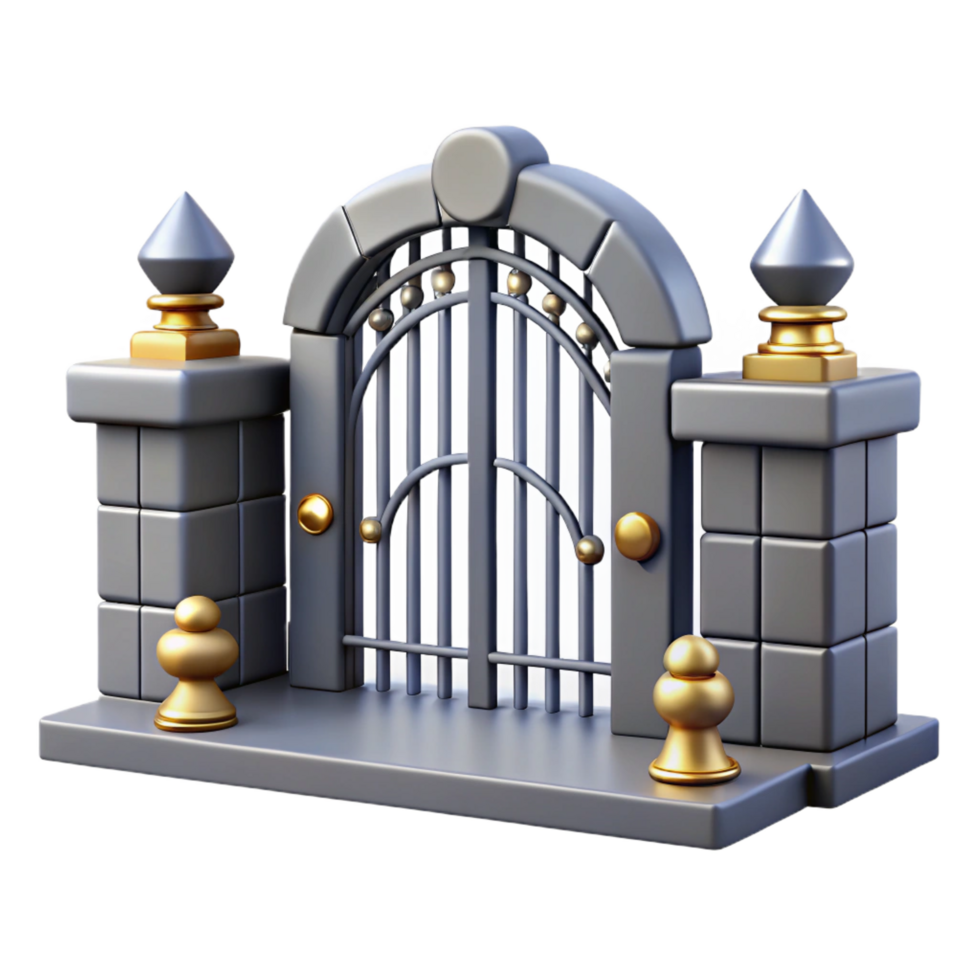 serene minimalist 3D Render Elegant Gate Illustration high quality png