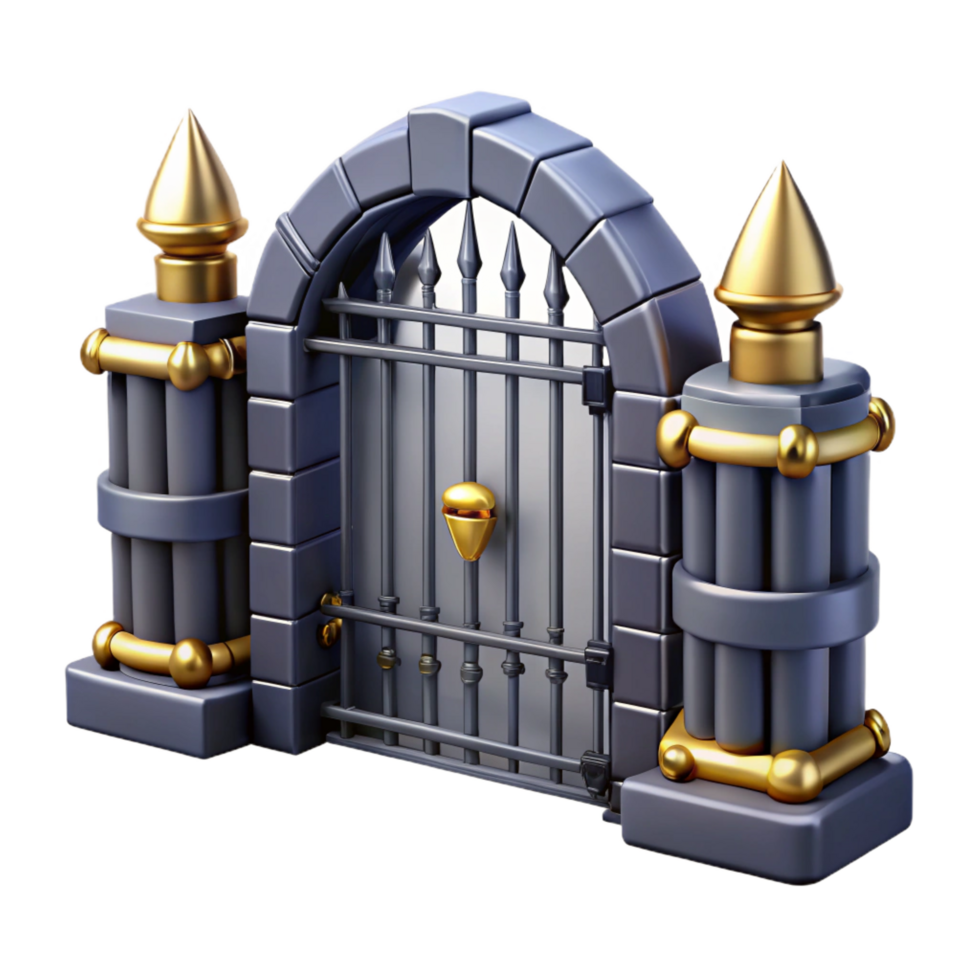 extraordinary artistic 3D Render Elegant Gate Illustration high resolution png