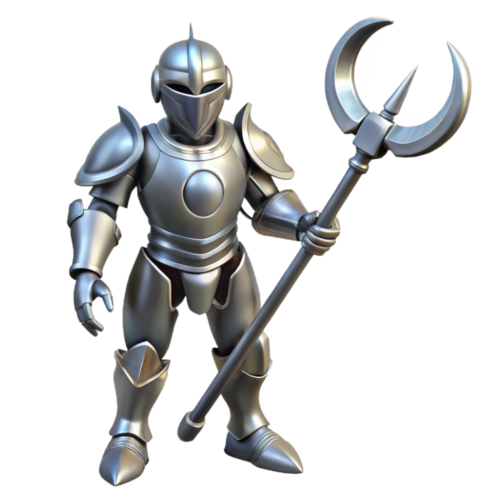 wonderful classic 3D Render of a Silver Knight 4K png