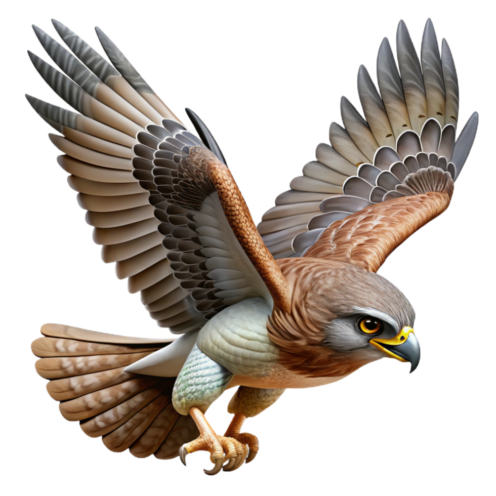 serene vintage Majestic Hawk Illustration 4K png