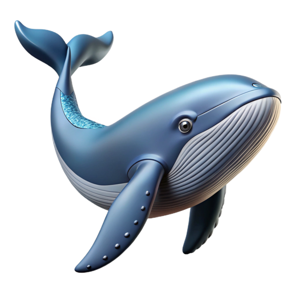 impressive abstract 3D Cartoon Whale Illustration authentic png