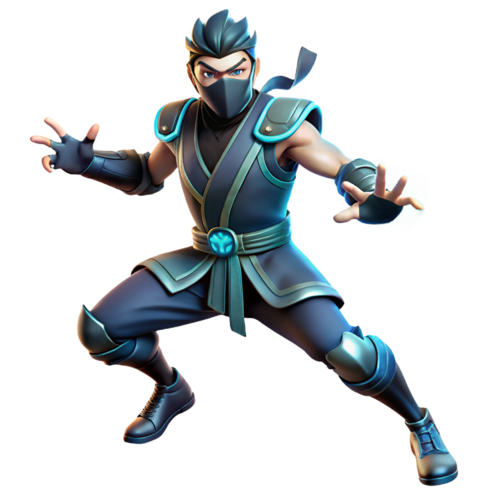 stunning abstract 3D Render Ninja Warrior Illustration high resolution png
