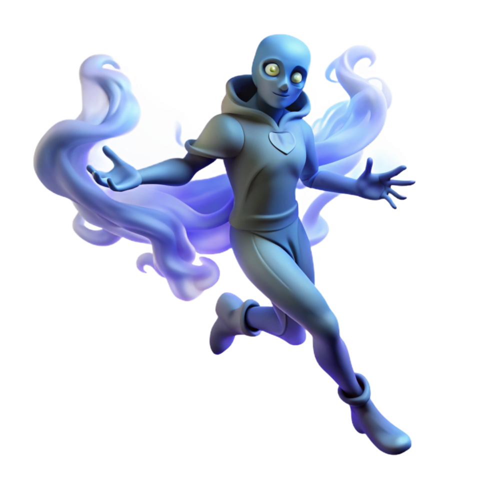 impressive traditional 3D Render of a Spectral Figure 4K png