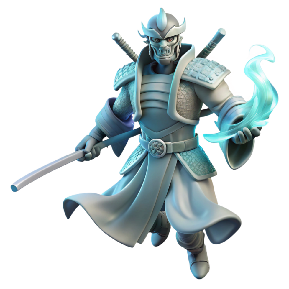 beautiful artistic 3D Render Samurai Warrior Illustration 4K png