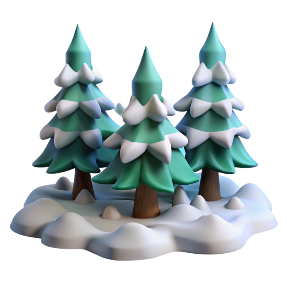 magnificent creative Snowy Winter Forest 3D Illustration genuine png