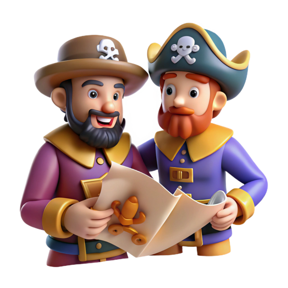 impressive creative Jolly Roger Pirates 3D Illustration professional png