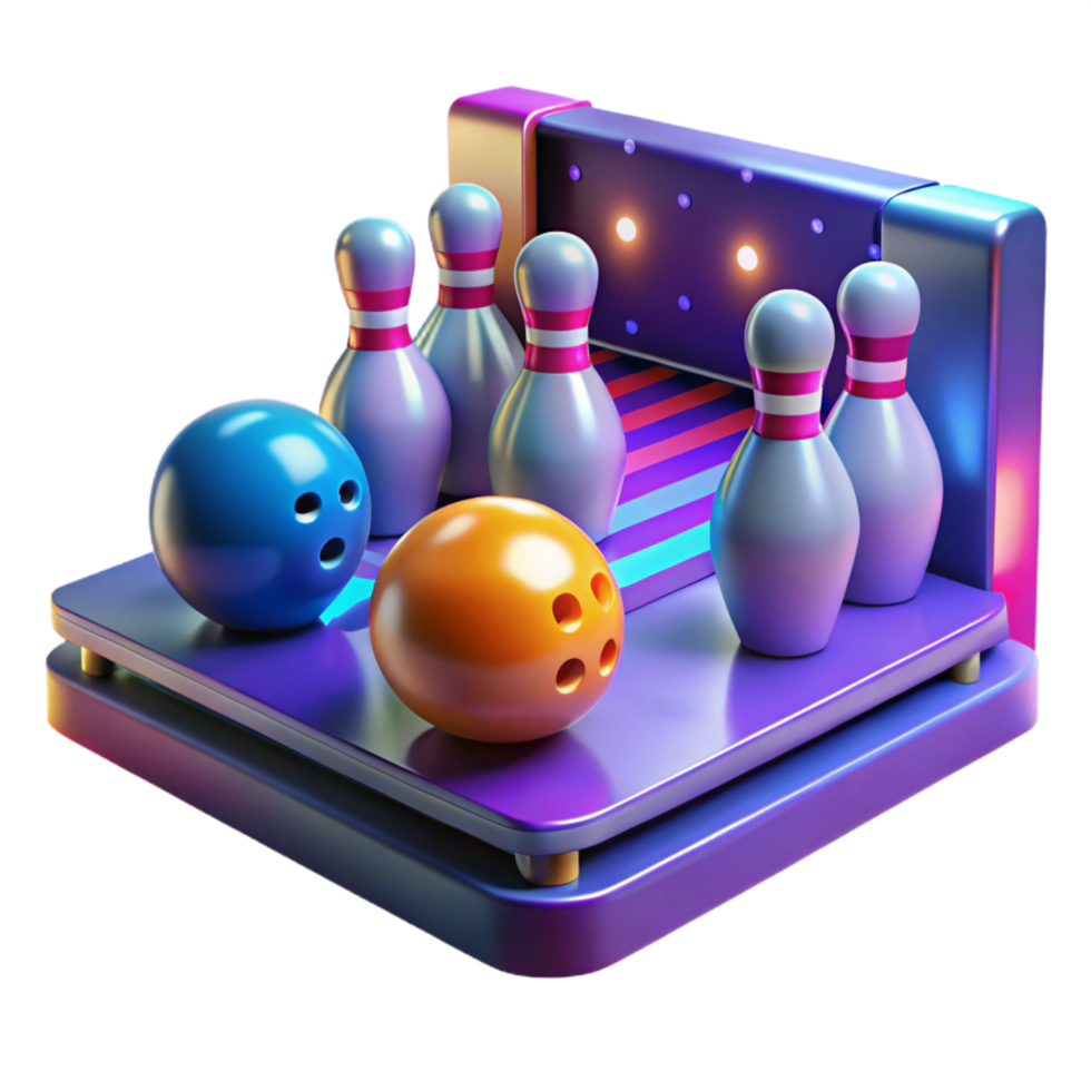 impressive modern 3D Bowling Alley Illustration original png