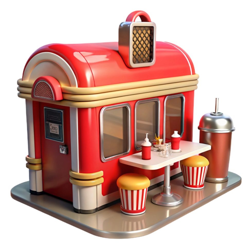 dramatic creative Retro Diner 3D Model professional png