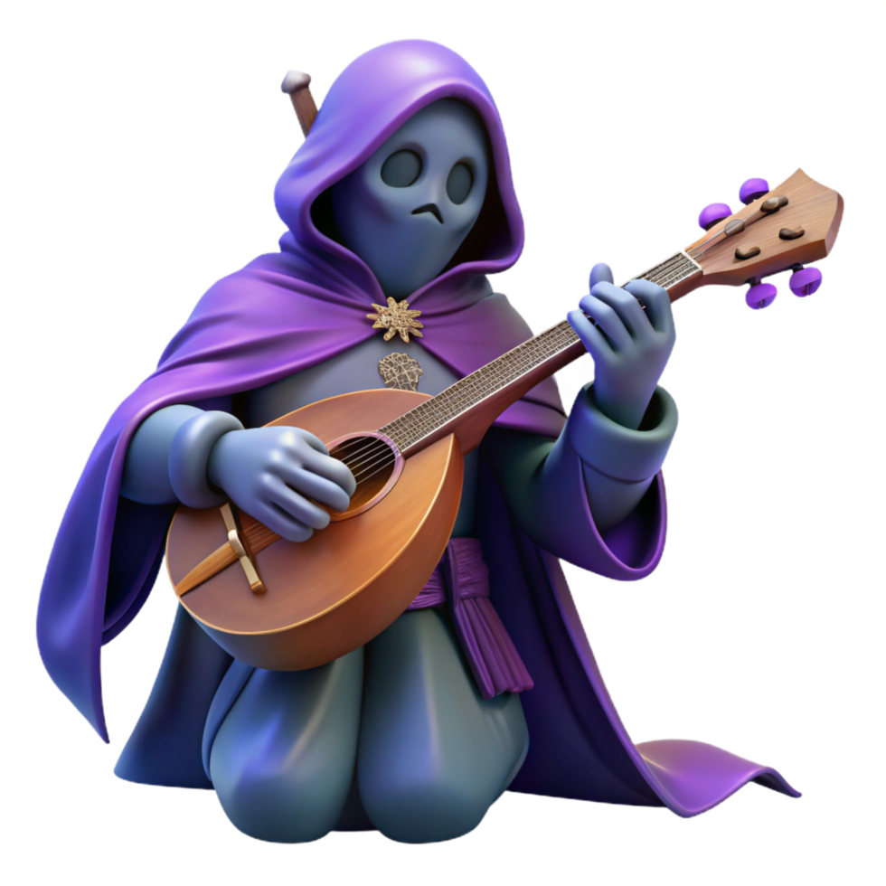 impressive artistic 3D Render Fantasy Musician authentic png