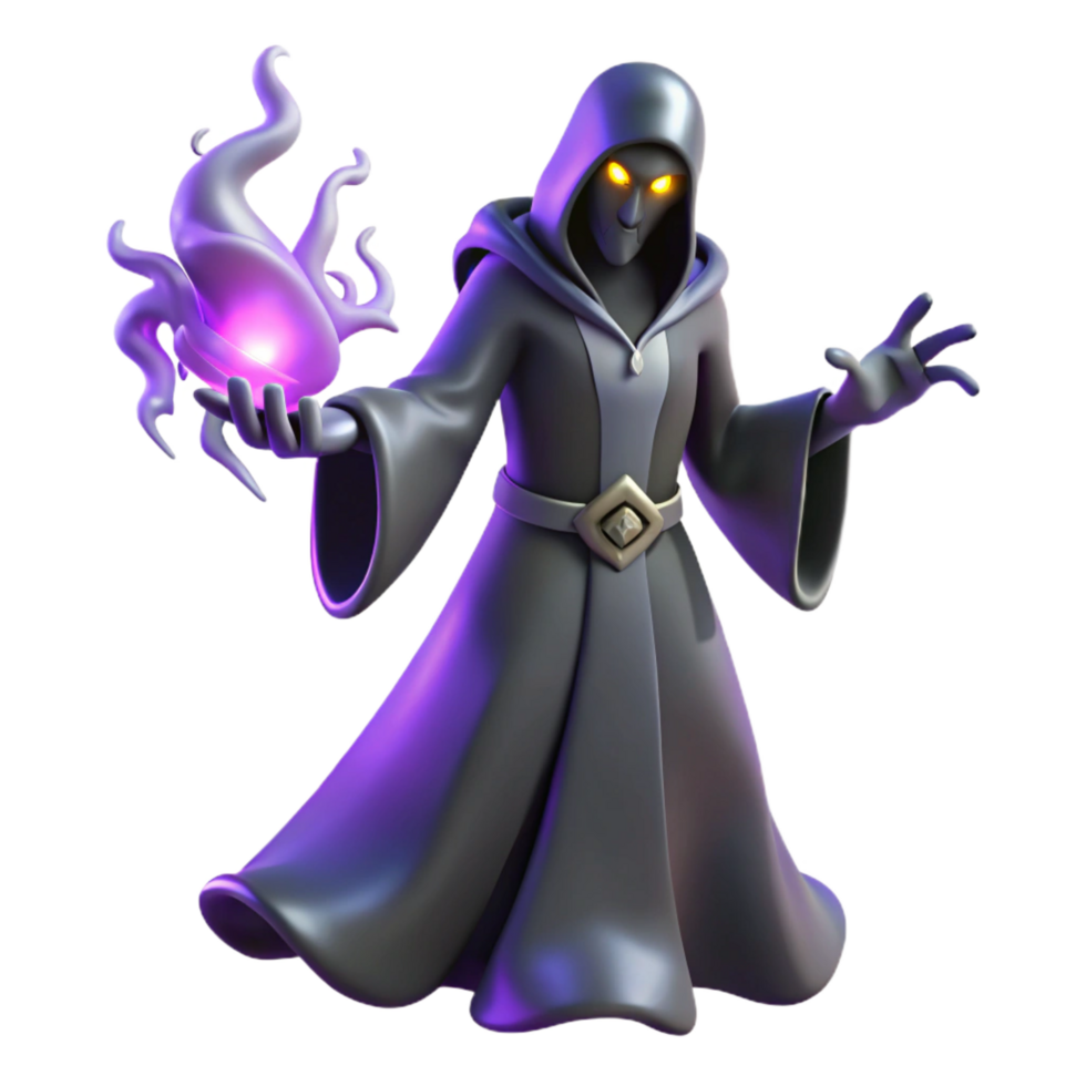 stunning traditional Dark Sorcerer 3D Render authentic png