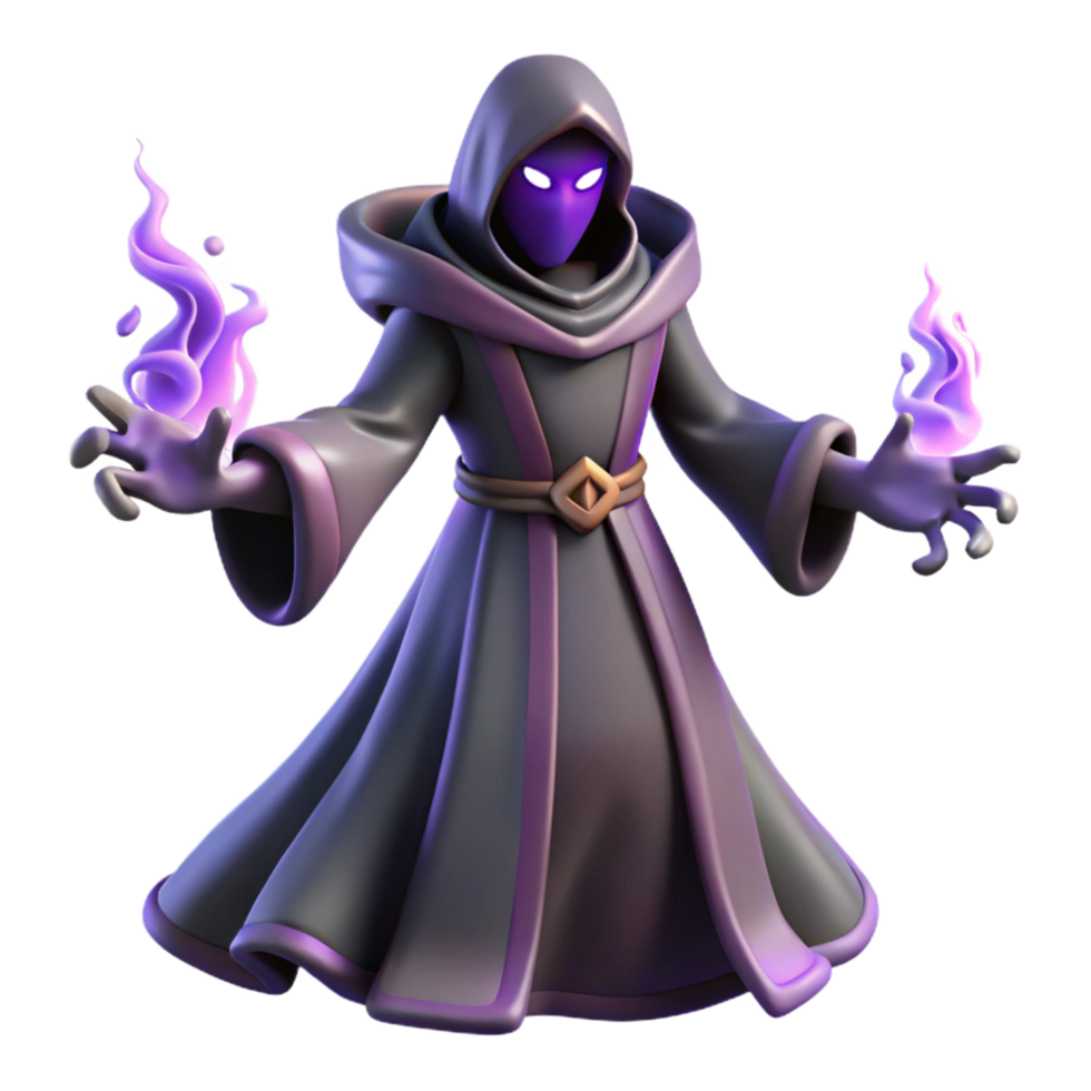 wonderful artistic Dark Wizard 3D Render high quality png
