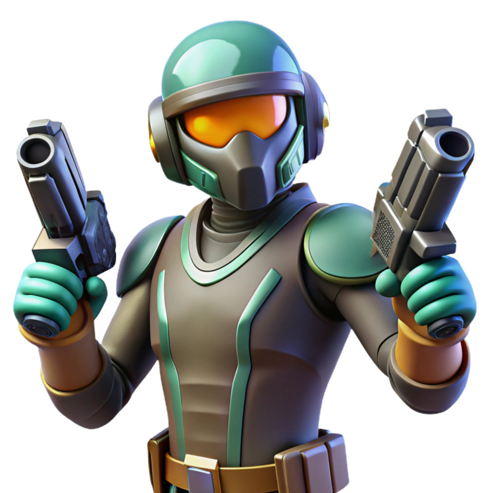 impressive modern 3D Render Futuristic Soldier Illustration original png