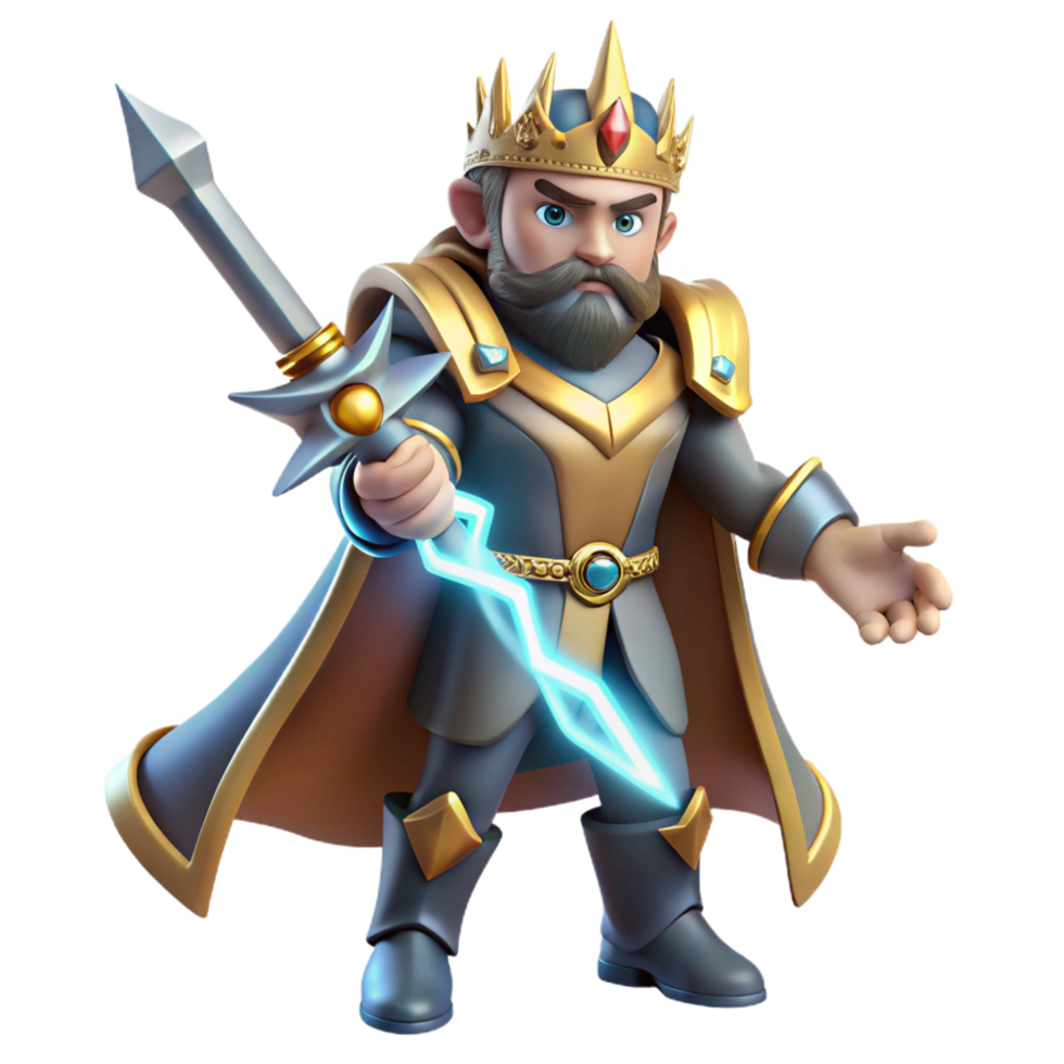 vibrant artistic 3D Cartoon King Render original png