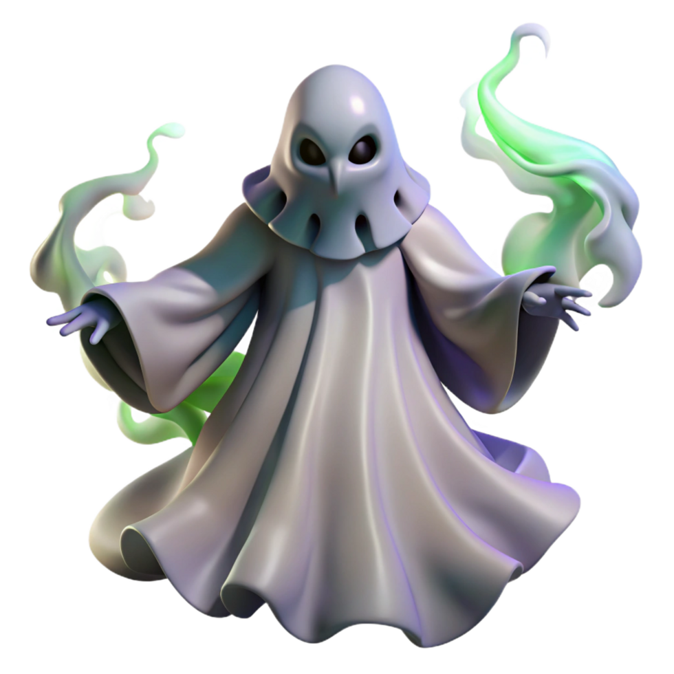 stunning traditional 3D Render Ghost Illustration detailed png