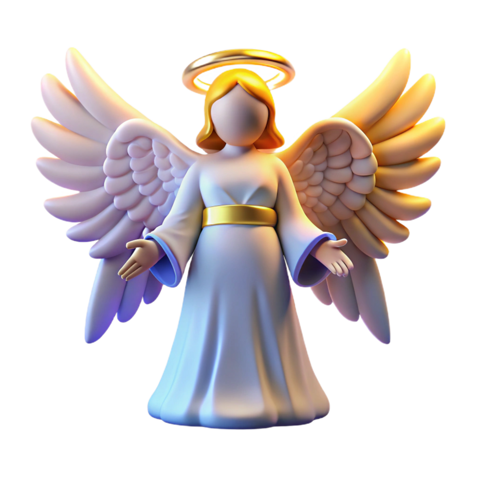 magnificent abstract 3D Render Angel Illustration premium png