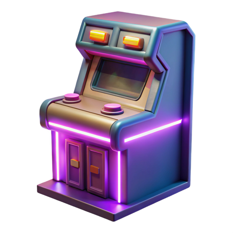 dramatic creative Retro Arcade Game 3D Render genuine png