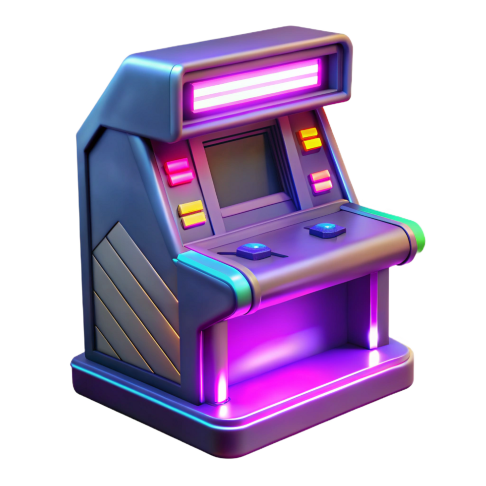 wonderful minimalist Retro Arcade Game Machine 3D Render exclusive png