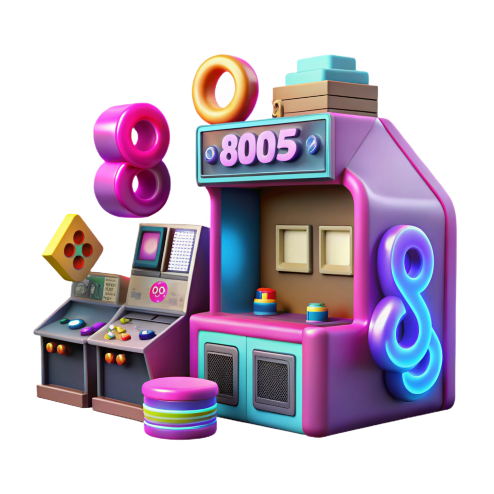 stunning abstract 8005 Arcade Game Booth 3D Illustration authentic png