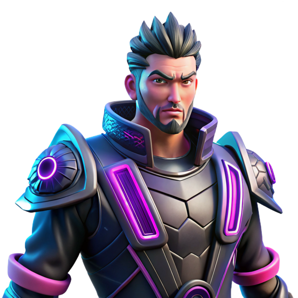 dramatic artistic 3D Render Futuristic Warrior 4K png