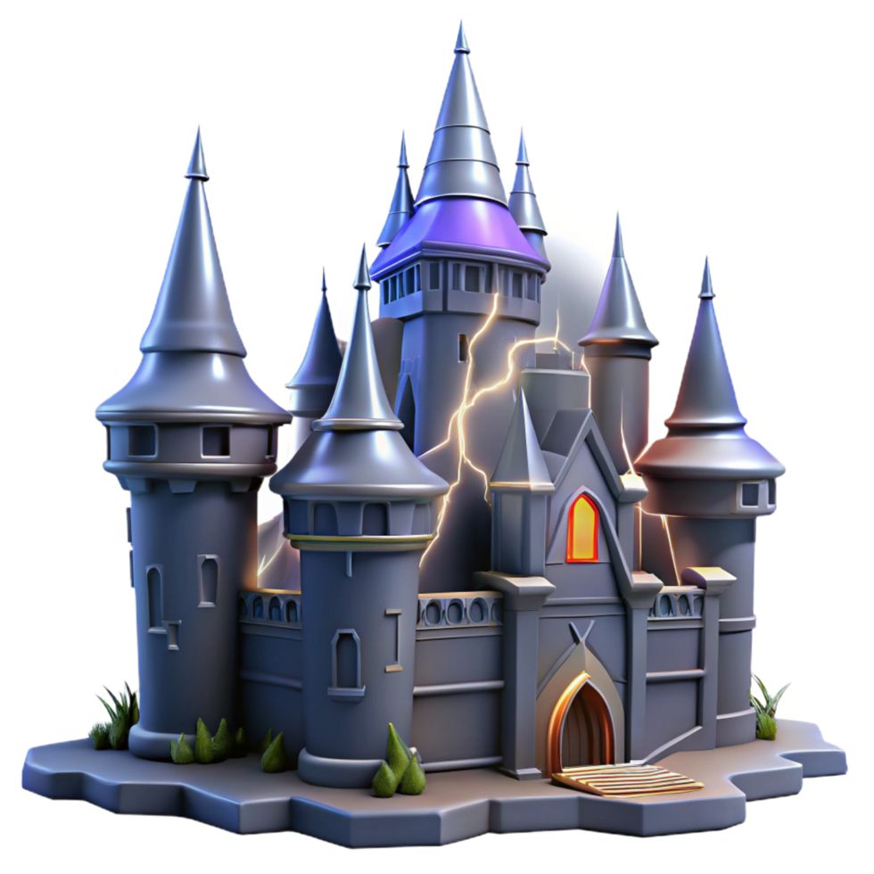 beautiful creative Fantasy Castle 3D Render genuine png