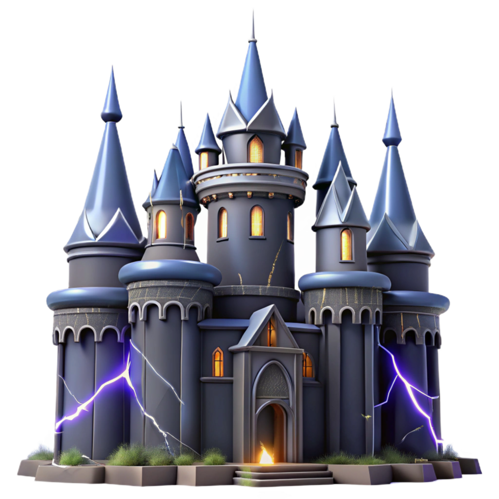 serene abstract Enchanted Castle 3D Render 4K png