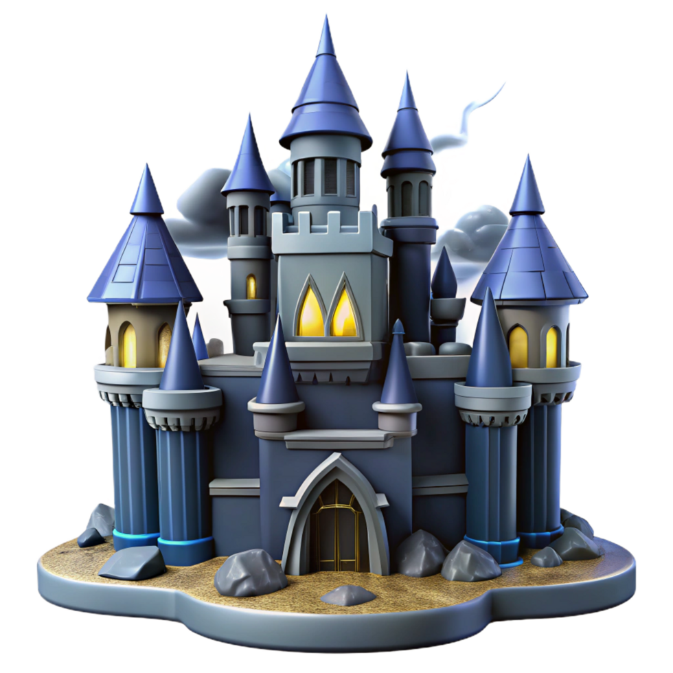 extraordinary creative Enchanted 3D Castle Illustration high resolution png