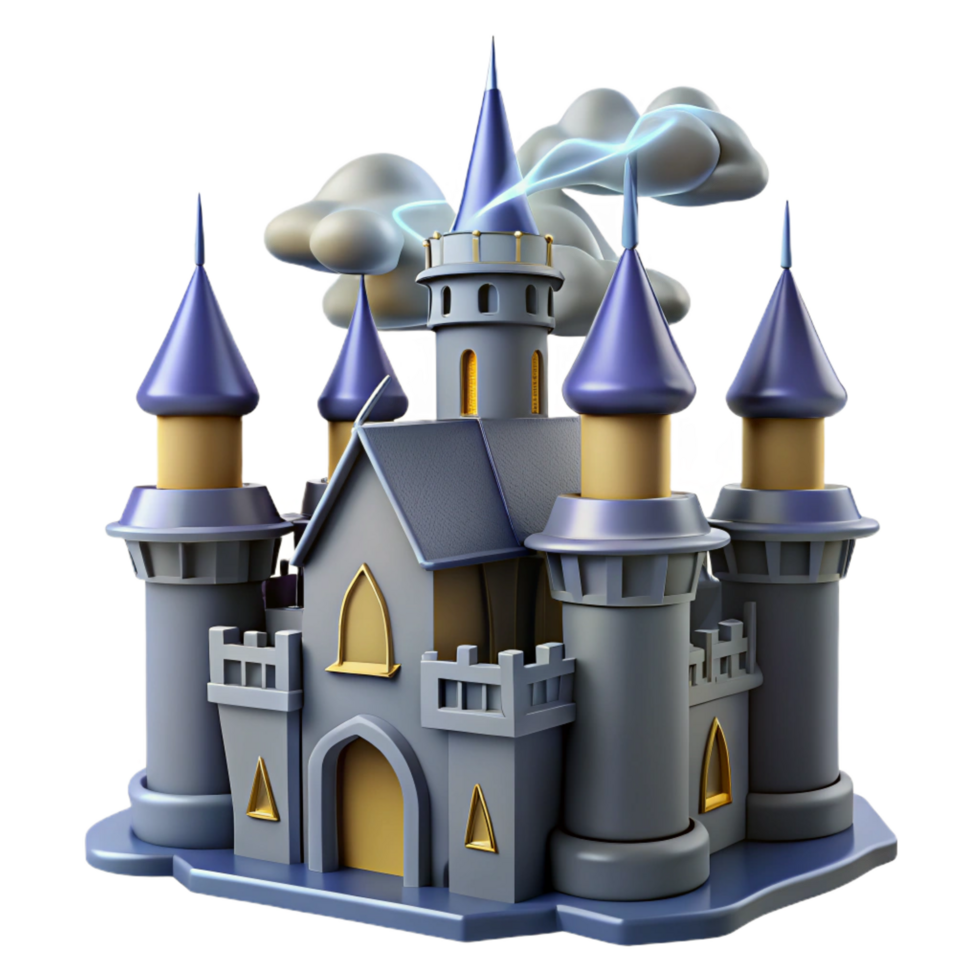serene artistic Fairytale Castle 3D Render high quality png