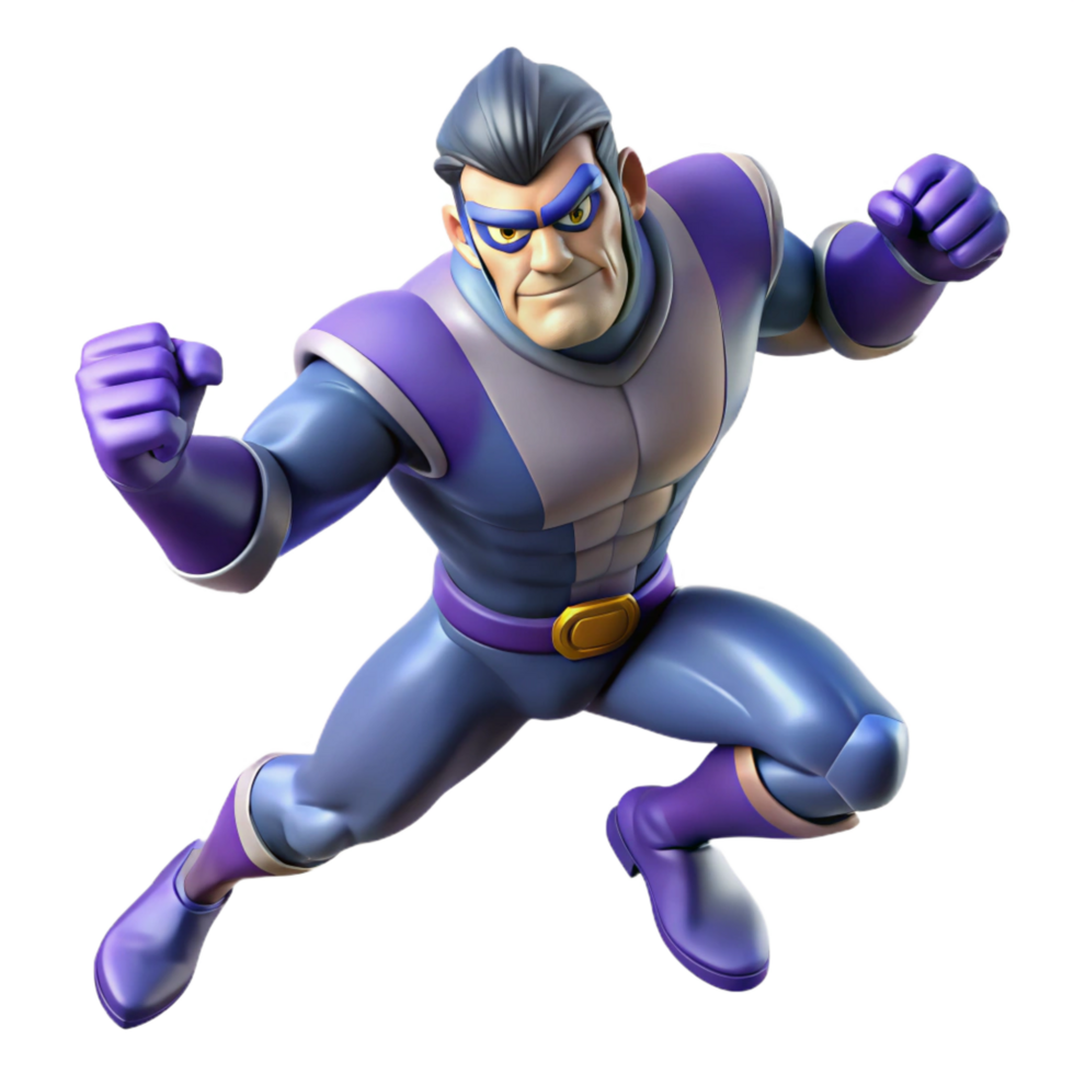 beautiful classic Powerful Superhero 3D Render authentic png