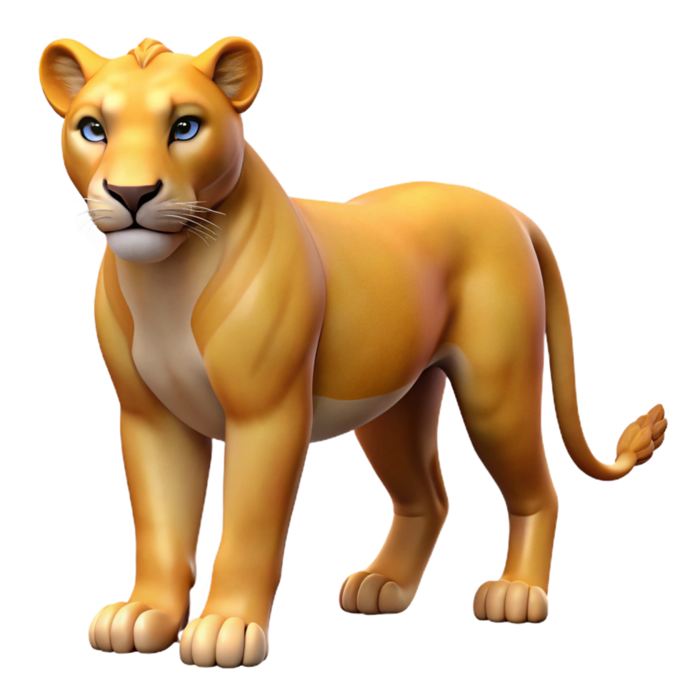 serene abstract 3D Render of a Female Lion detailed png