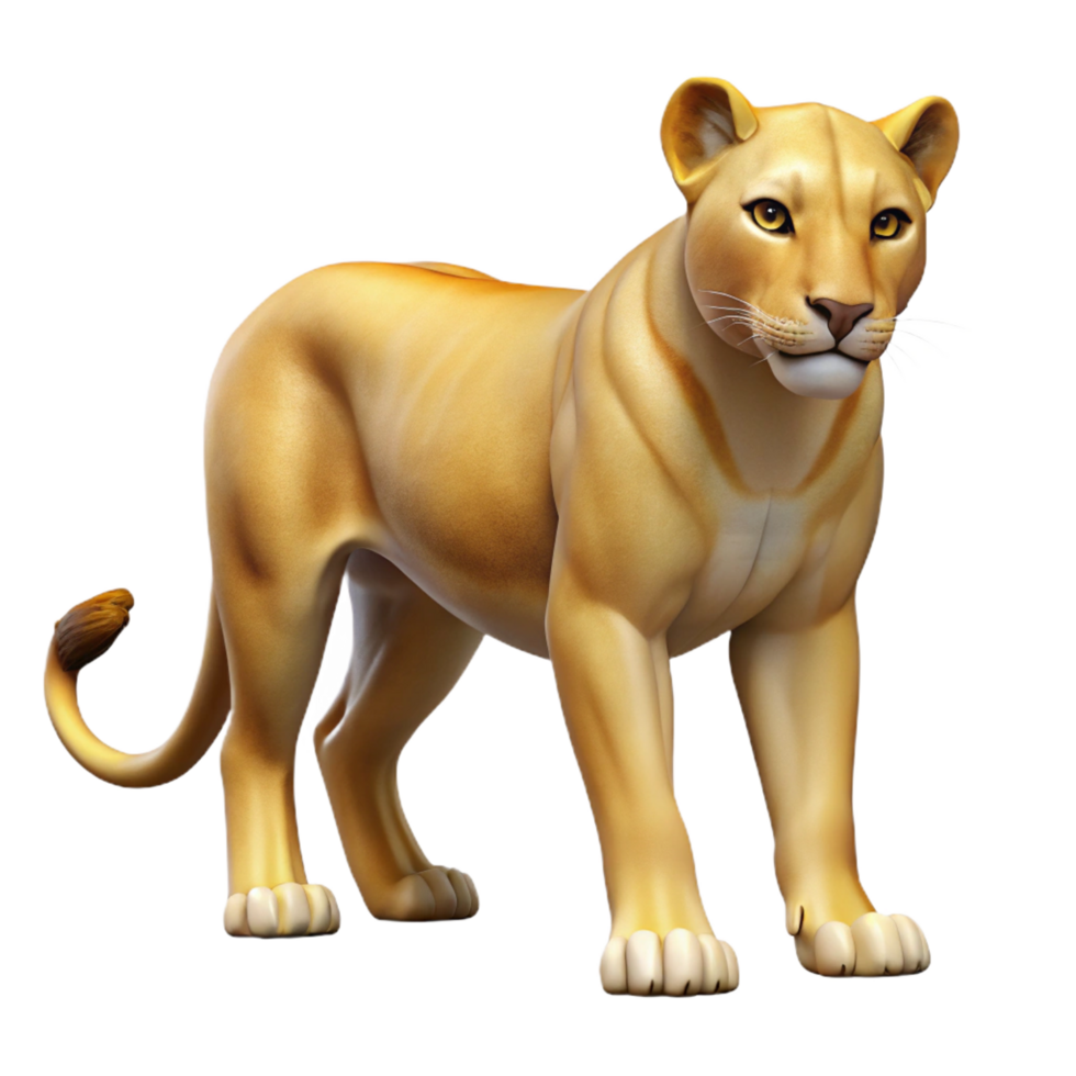 wonderful artistic Majestic Lioness 3D Render original png