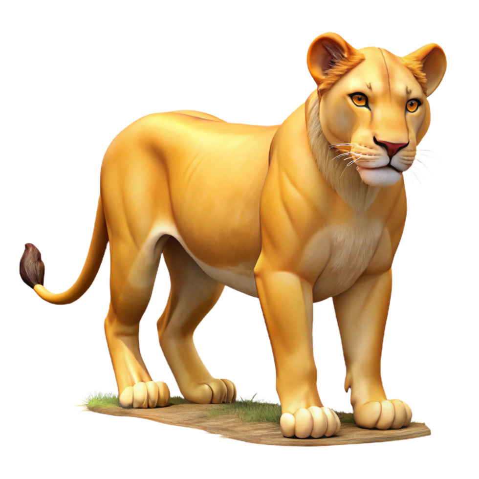 vibrant abstract Majestic Lioness 3D Render original png