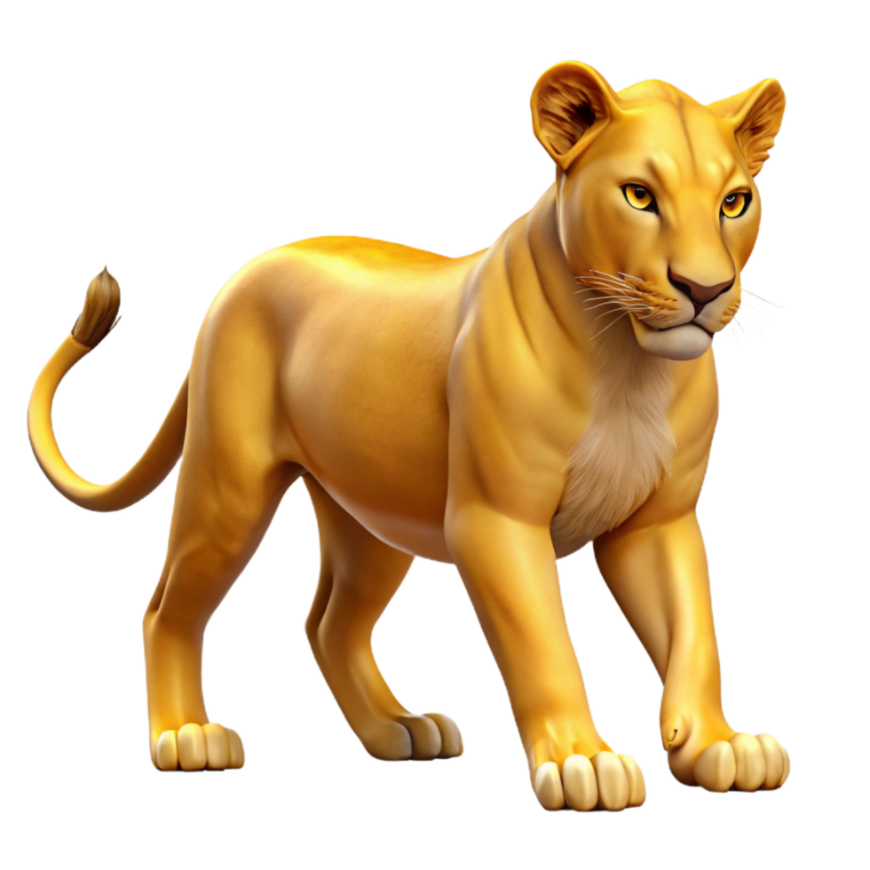 elegant modern 3D Lioness Render premium png