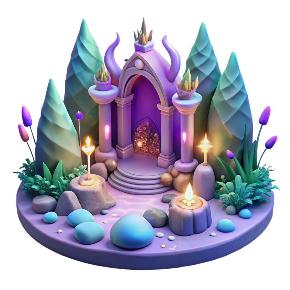 wonderful rustic Enchanted Portal 3D Render professional png