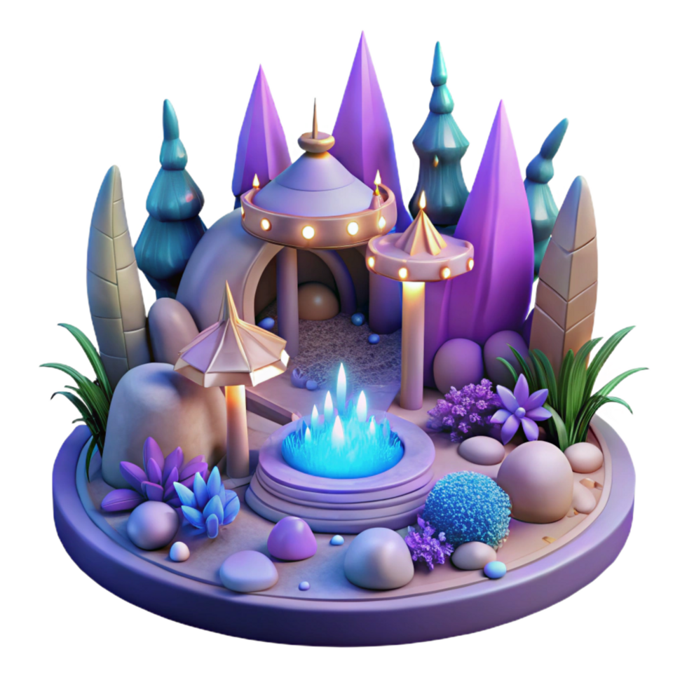 Fantasy 3D Render Enchanting Magical Kingdom png