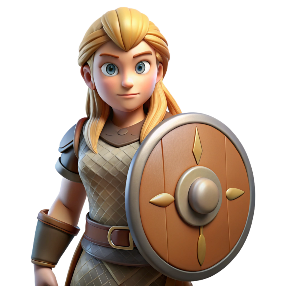 stunning creative 3D Render Female Viking Warrior professional png