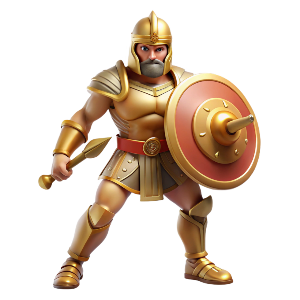 wonderful contemporary Golden Warrior 3D Illustration authentic png