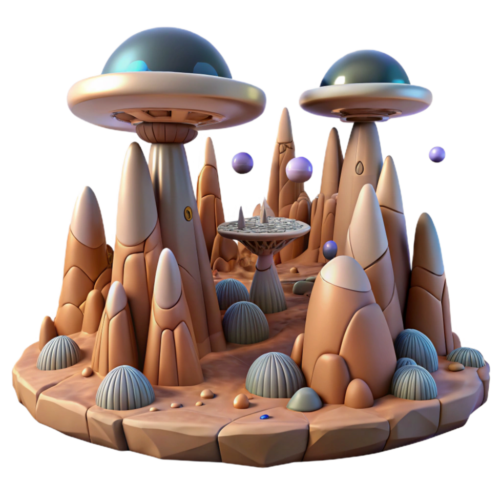Alien Planet 3D Render png