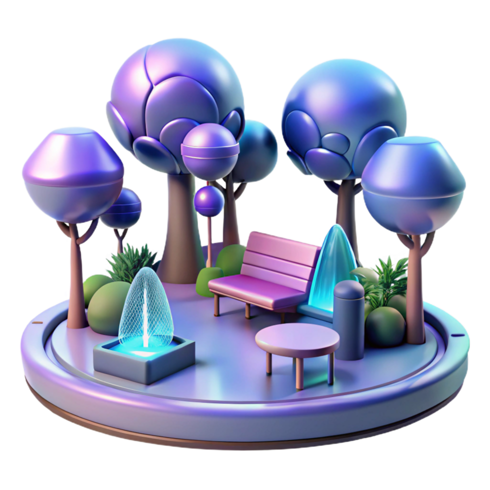 extraordinary rustic 3D Cartoon Park Illustration exclusive png