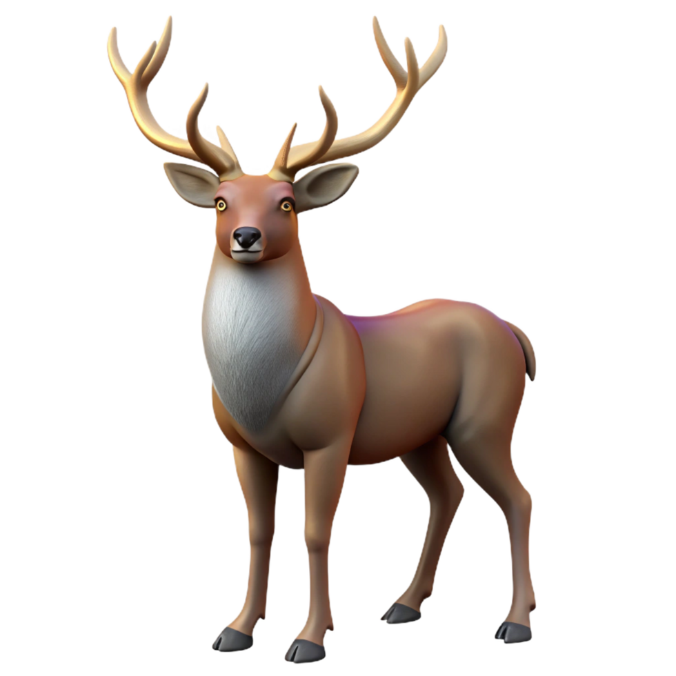 wonderful artistic 3D Cartoon Deer Render high quality png