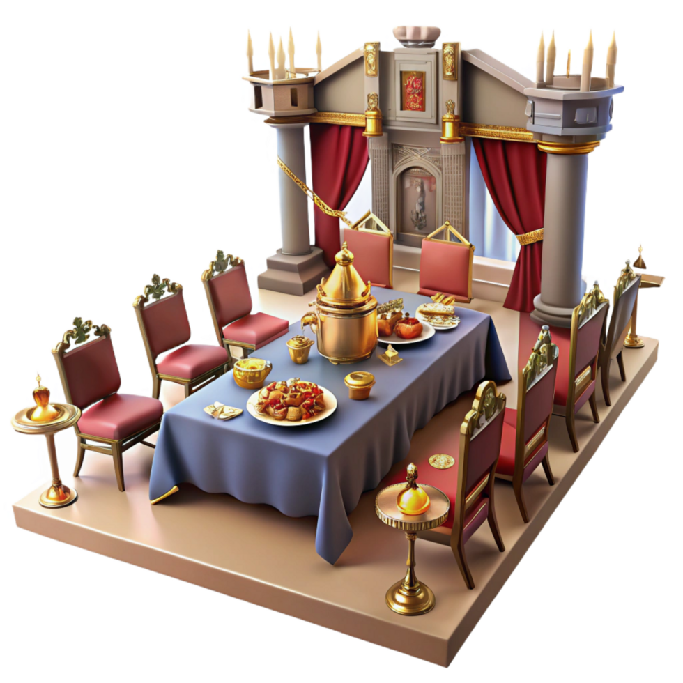 beautiful abstract Royal Feast 3D Illustration authentic png