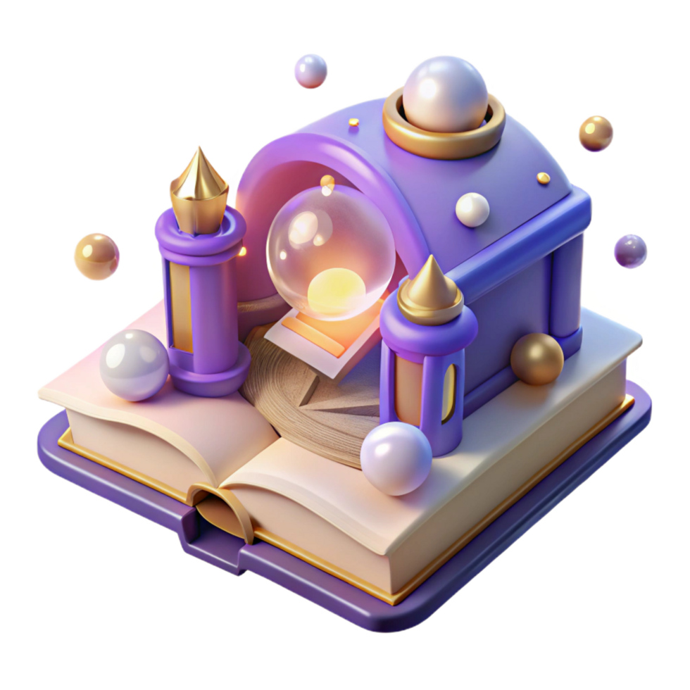 stunning rustic Magical Book 3D Illustration genuine png
