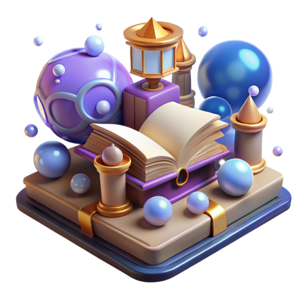 beautiful contemporary 3D Render Book Fantasy Illustration exclusive png