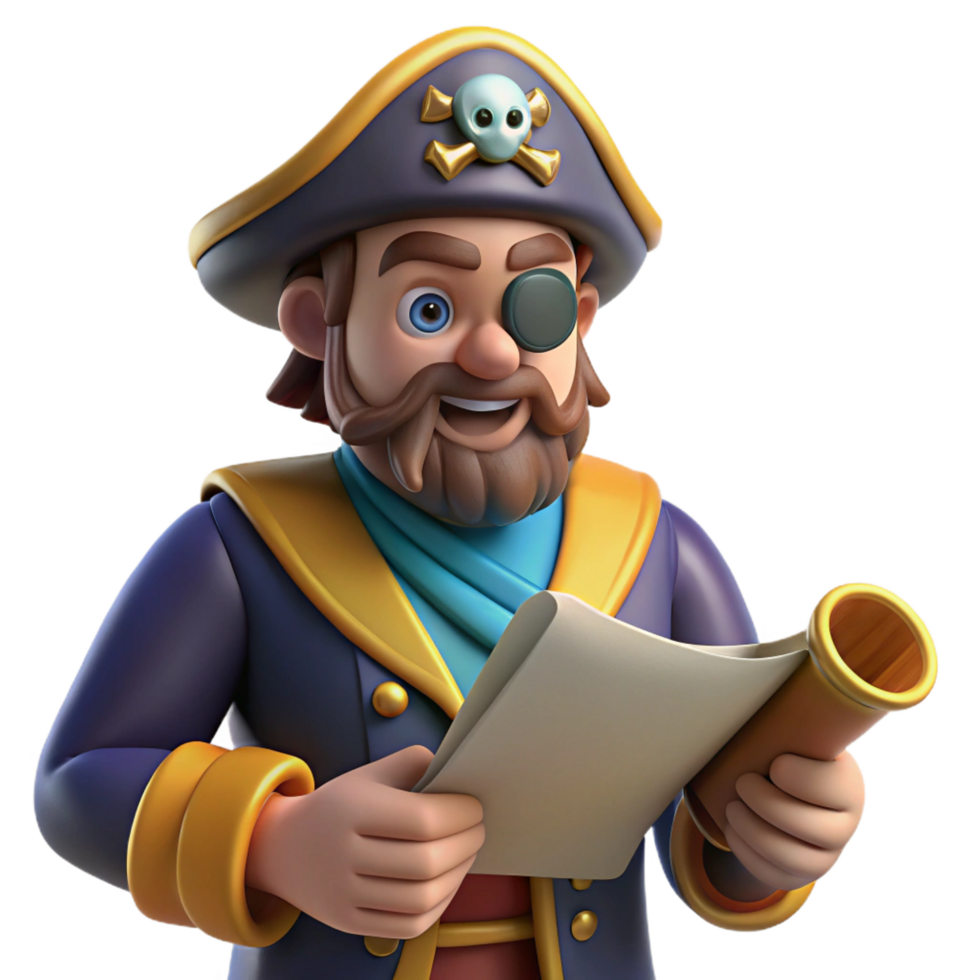 extraordinary rustic Jolly Pirate 3D Illustration exclusive png