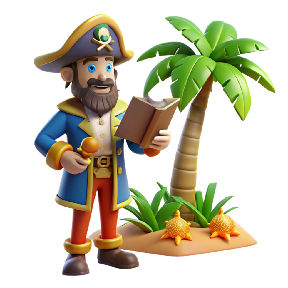 impressive modern Jolly Pirate 3D Illustration original png