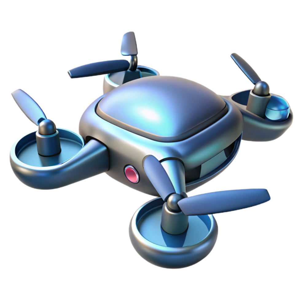 elegant minimalist Futuristic Drone 3D Render high resolution png
