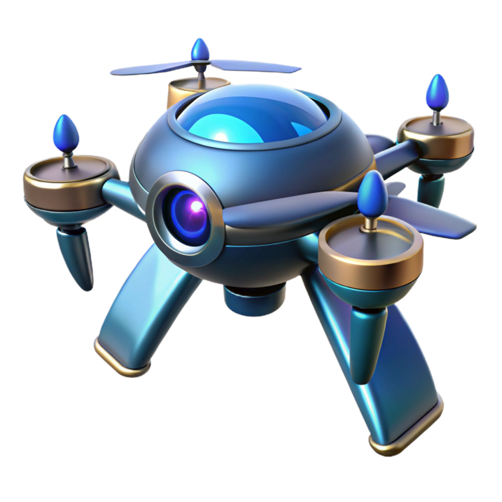 vibrant traditional Futuristic Drone 3D Render high quality png