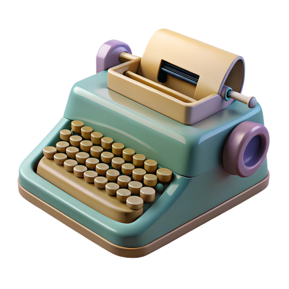 wonderful abstract Retro Typewriter 3D Render exclusive png