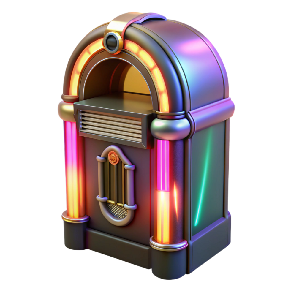 wonderful contemporary Retro Jukebox 3D Render 4K png